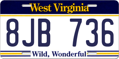 WV license plate 8JB736