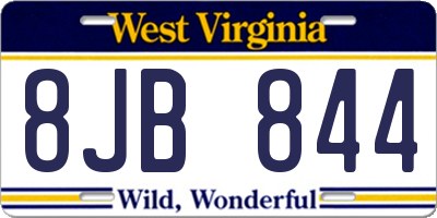 WV license plate 8JB844
