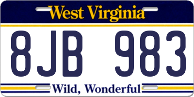 WV license plate 8JB983