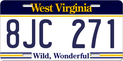 WV license plate 8JC271