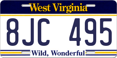 WV license plate 8JC495