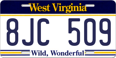 WV license plate 8JC509