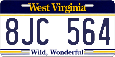 WV license plate 8JC564