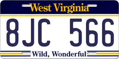 WV license plate 8JC566