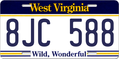 WV license plate 8JC588