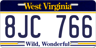 WV license plate 8JC766