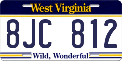 WV license plate 8JC812