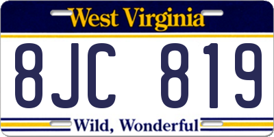WV license plate 8JC819