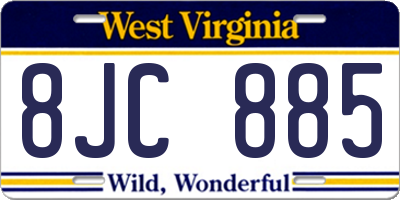 WV license plate 8JC885
