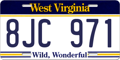 WV license plate 8JC971