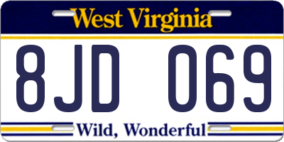WV license plate 8JD069