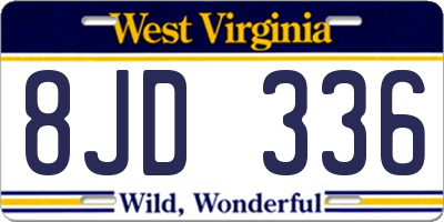 WV license plate 8JD336