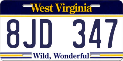 WV license plate 8JD347
