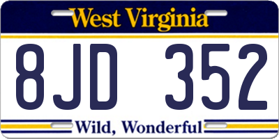 WV license plate 8JD352
