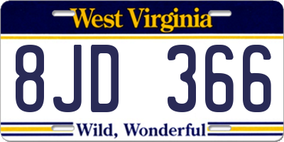 WV license plate 8JD366