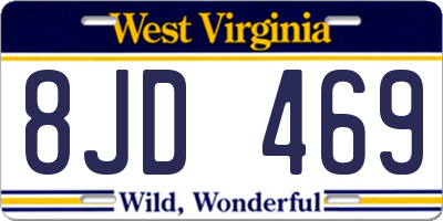 WV license plate 8JD469
