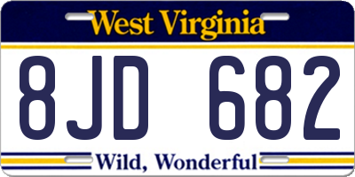 WV license plate 8JD682