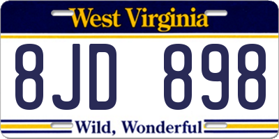 WV license plate 8JD898