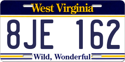 WV license plate 8JE162