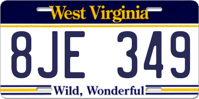 WV license plate 8JE349