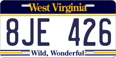 WV license plate 8JE426