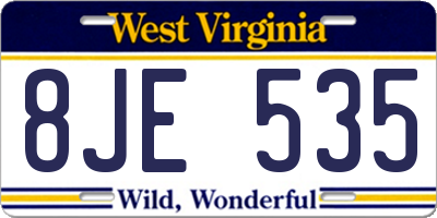 WV license plate 8JE535