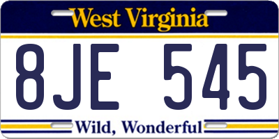 WV license plate 8JE545