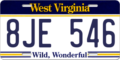 WV license plate 8JE546