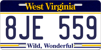 WV license plate 8JE559
