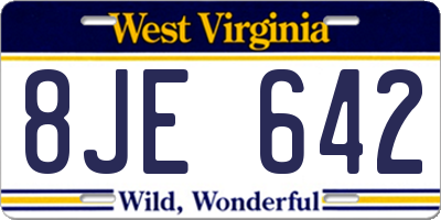 WV license plate 8JE642