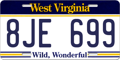 WV license plate 8JE699