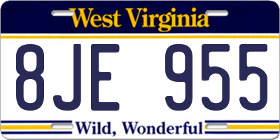 WV license plate 8JE955