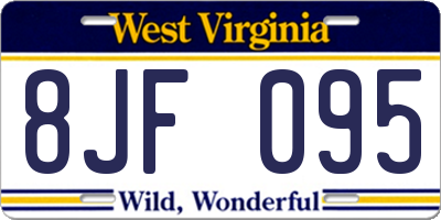 WV license plate 8JF095