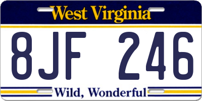 WV license plate 8JF246