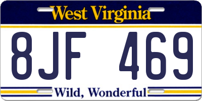 WV license plate 8JF469