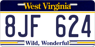 WV license plate 8JF624