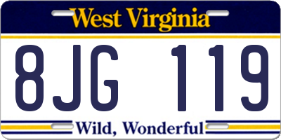 WV license plate 8JG119