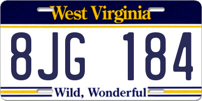 WV license plate 8JG184