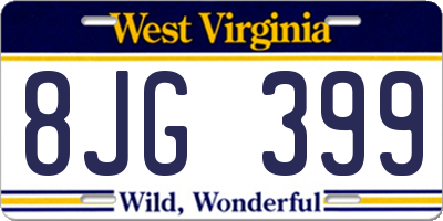 WV license plate 8JG399