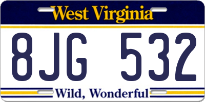 WV license plate 8JG532