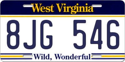 WV license plate 8JG546