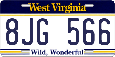 WV license plate 8JG566