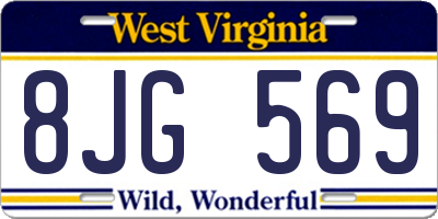 WV license plate 8JG569