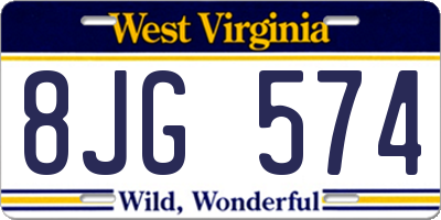 WV license plate 8JG574