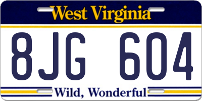 WV license plate 8JG604