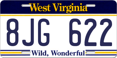 WV license plate 8JG622