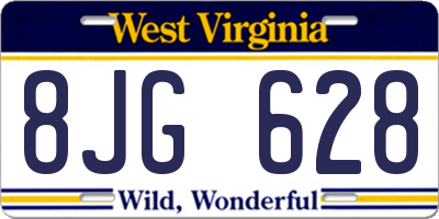 WV license plate 8JG628