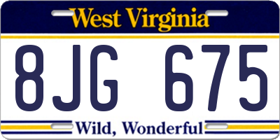WV license plate 8JG675