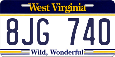 WV license plate 8JG740