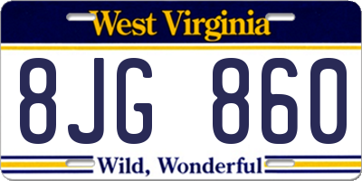 WV license plate 8JG860